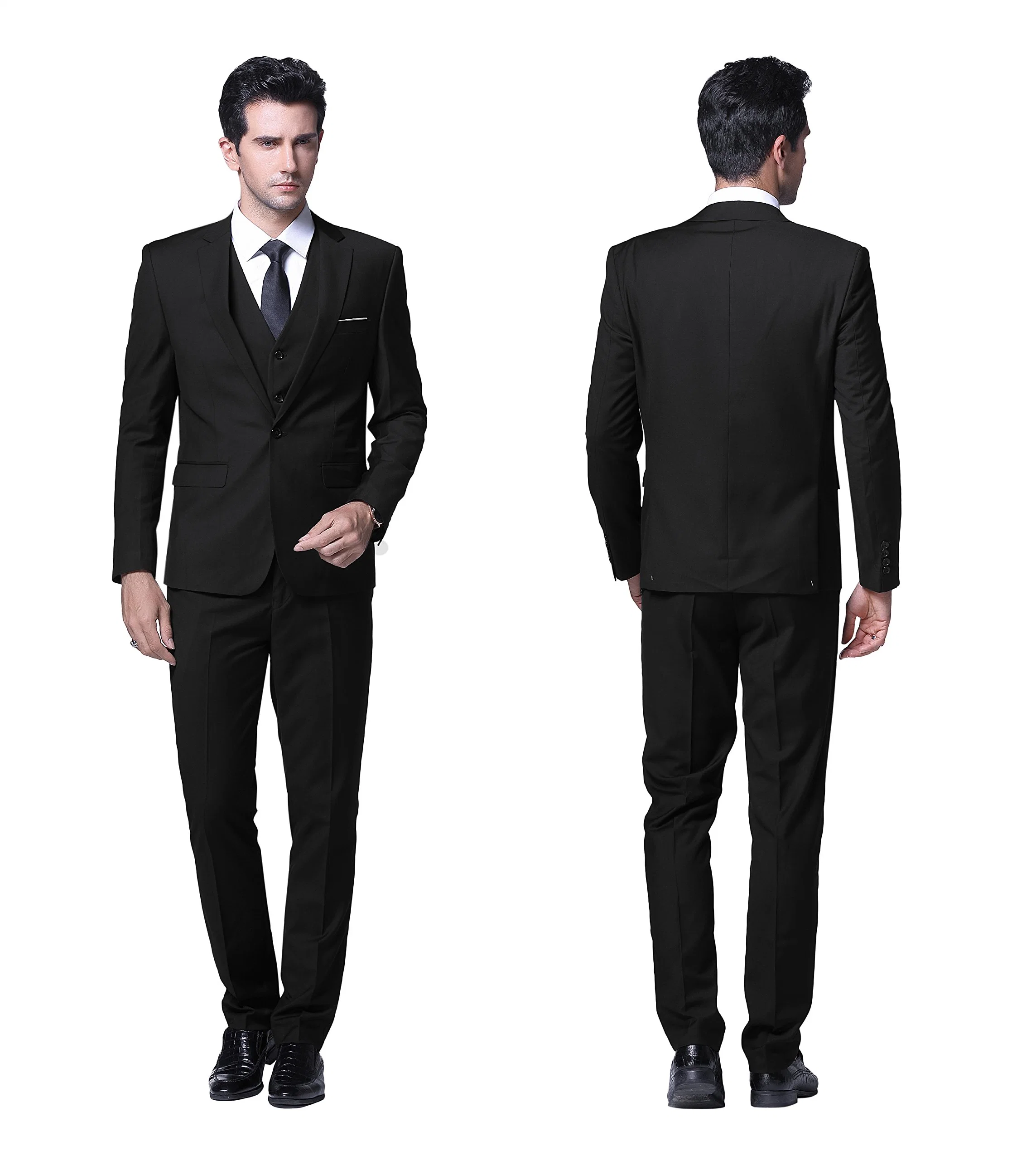 Fato masculino ajuste estreito 3 peças Business Wedding Prom ternos