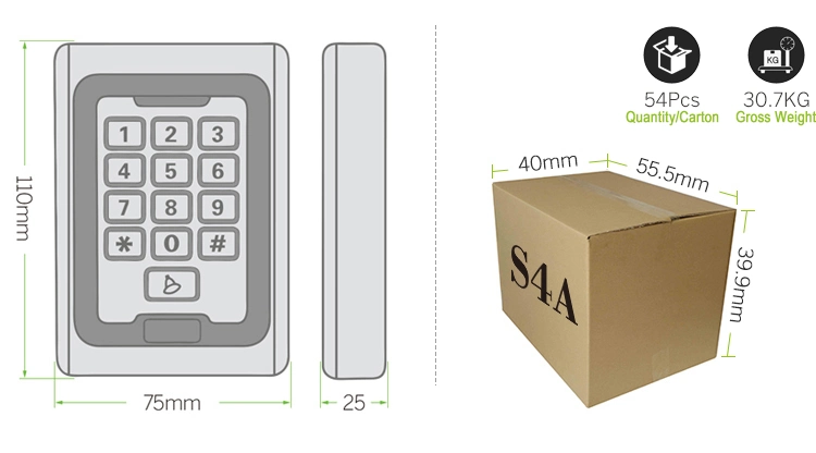 S4a Factory Indoor and Outdoor IP68 Access Control Keypad