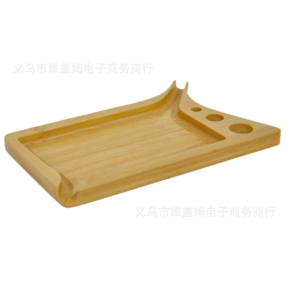 Custom Logo Natural Bamboo and Wood Cigarette Plate Cigar Plate Cigarette Tray Hand Roll Operation Plate Smoking Accessories