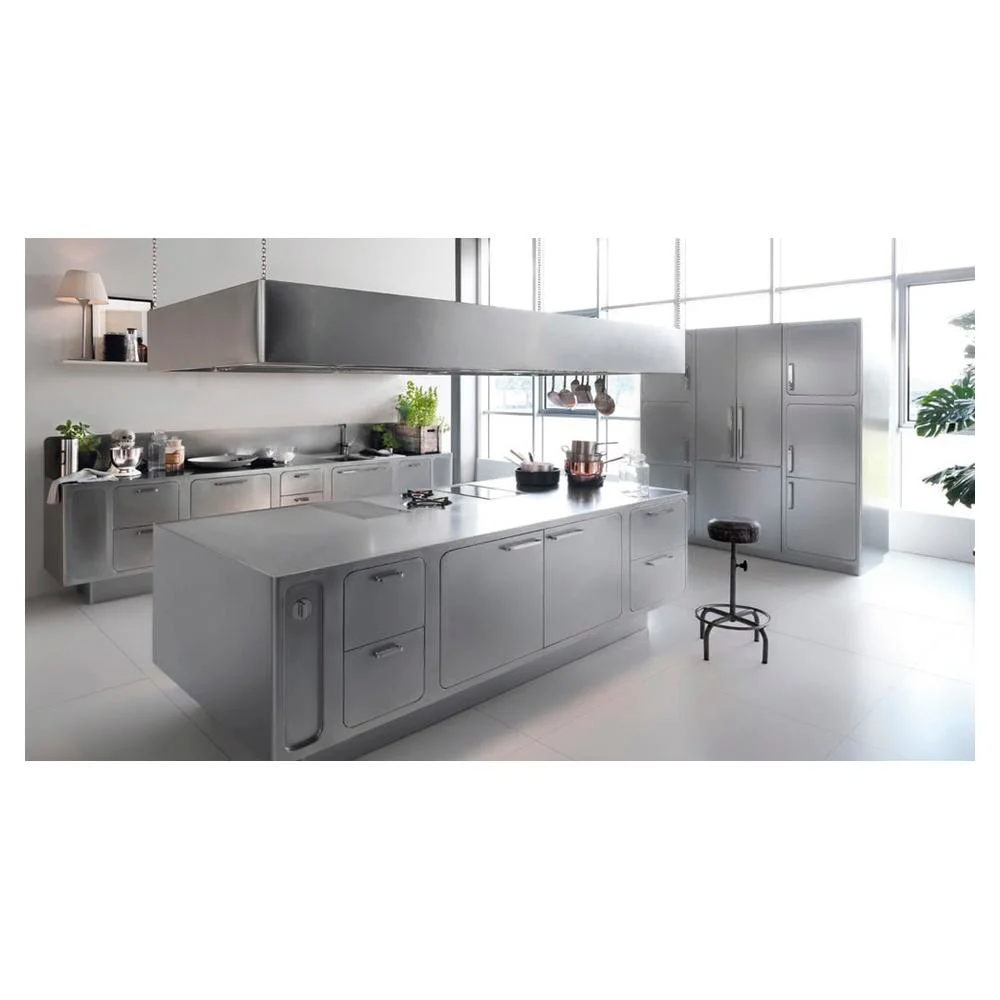 Professional Customized Fireproof Stainless Steel Modern Kitchen Design for Sale