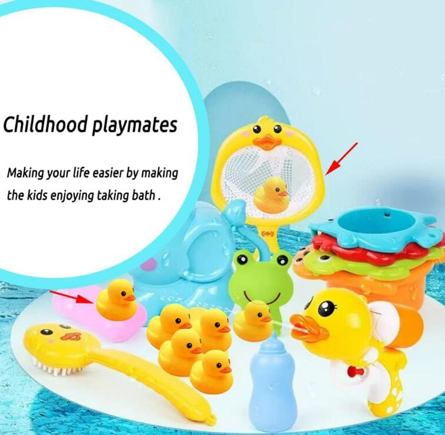 Bath Toy Fishing Net Baby Bathtub Small Duck Toy Set