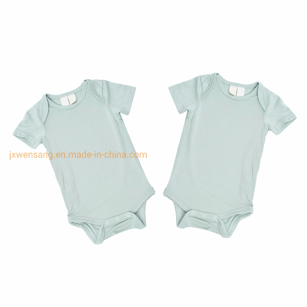 Bebê de lã merino australiano Romper Jumpsuit Bebê Verão personalizado de manga curta unissexo Bodysuit