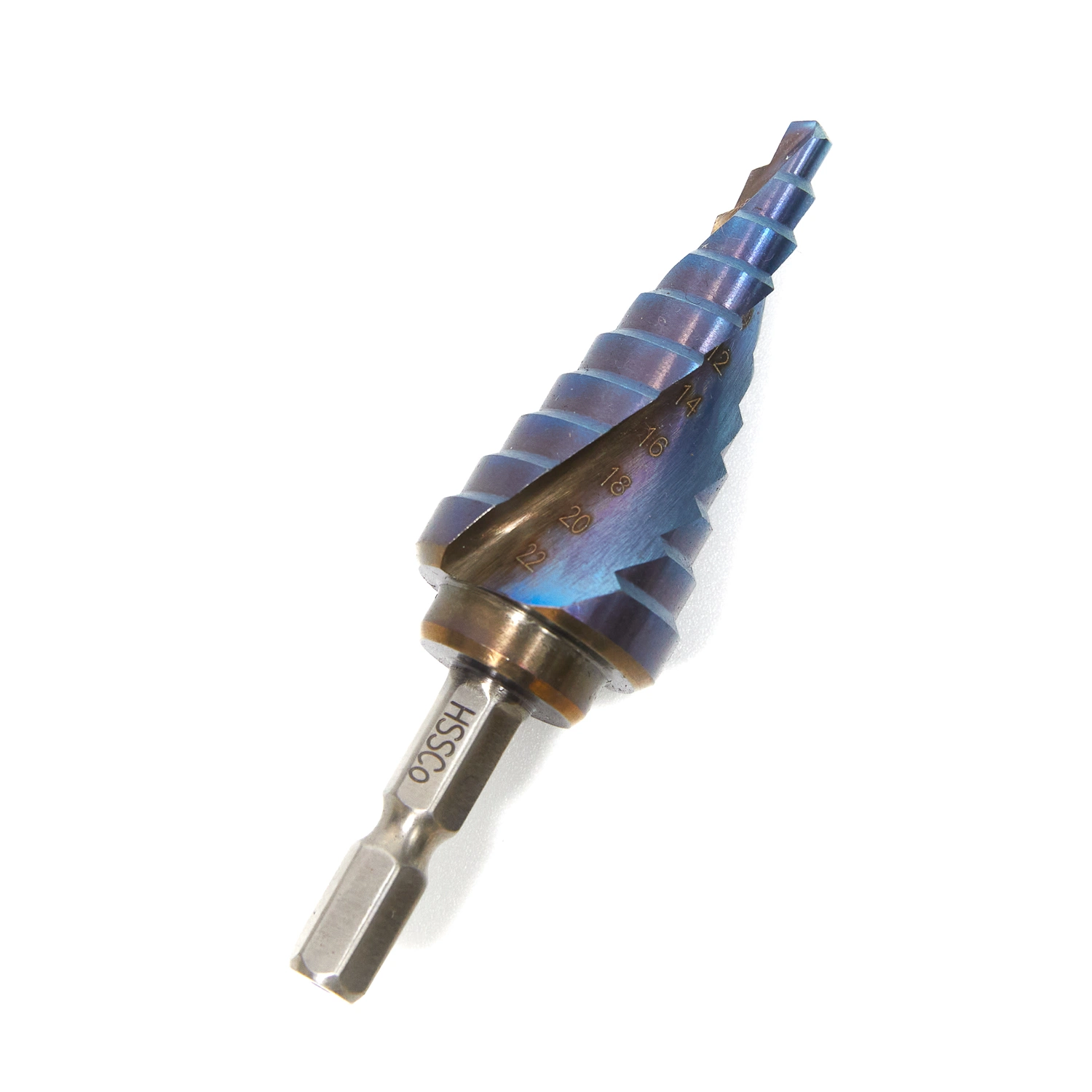 HSS Step Drill Bit with Straight Flute and Hex Quick Change Shank