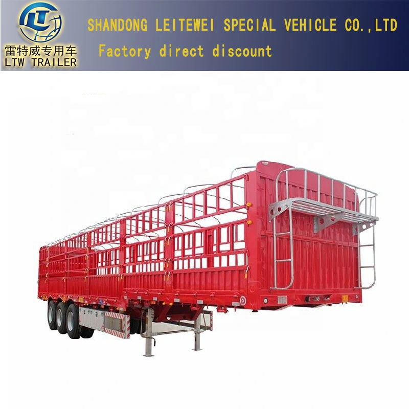 3 4 Doppelachsen Container Box Transport mit Hängekäfig Stake Fence Utility Cargo Trailer