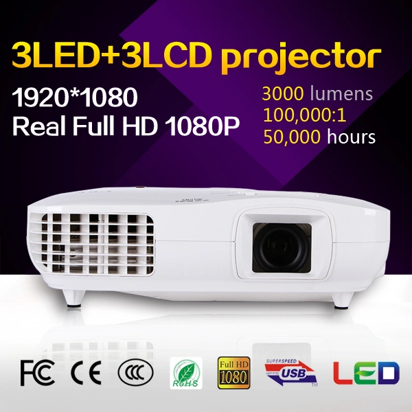 3LCD, projector 3000 lúmens de alta qualidade