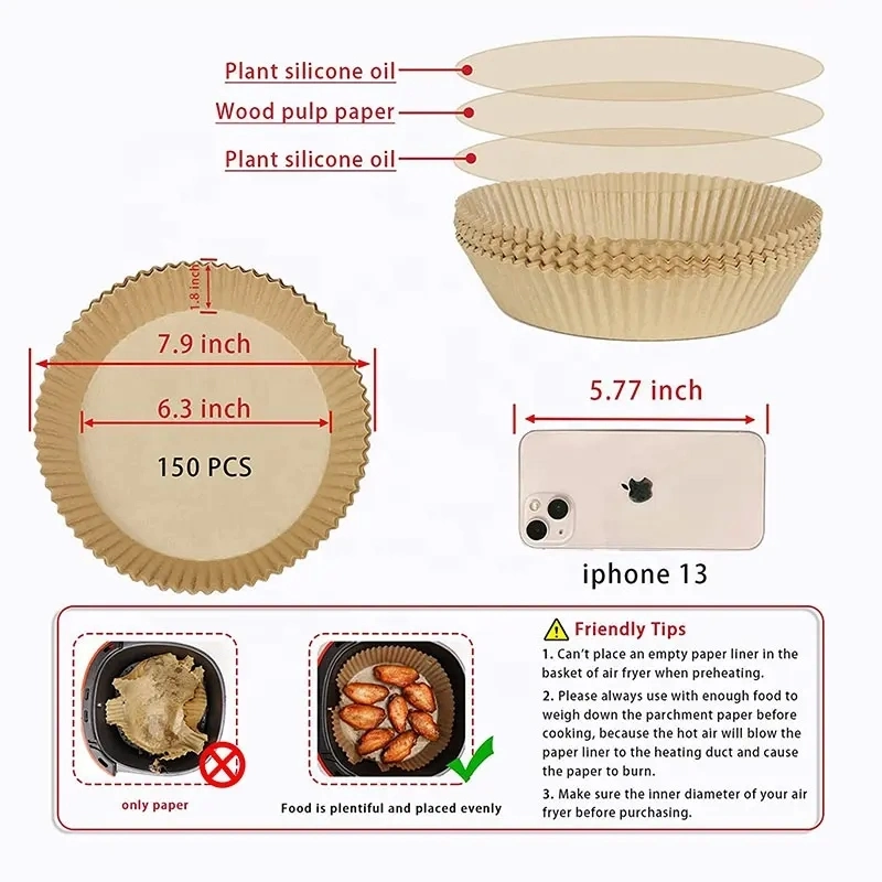 Factory Supply Air Fryer Liners Square Air Fryer Paper Liners Brown Air Fryer Disposable Paper Liner Non-Stick