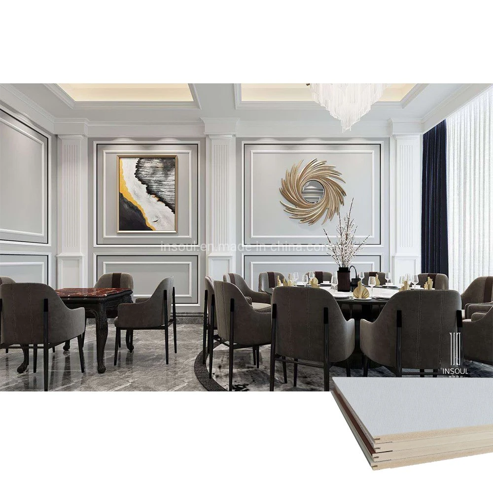 White European Style Factory Sell Interior Decoration Flame Retardant WPC Material Hotel Restaurant Wall Panel