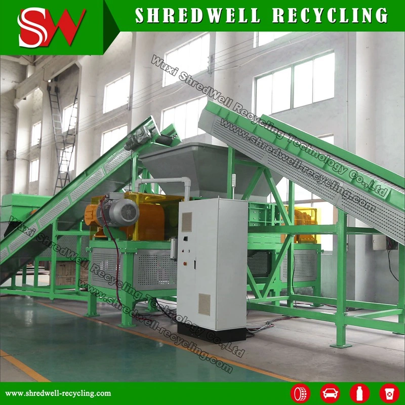 Tire Recycling Plant for Truck Tire Shredding to Make Wire Free Rubber Mulch