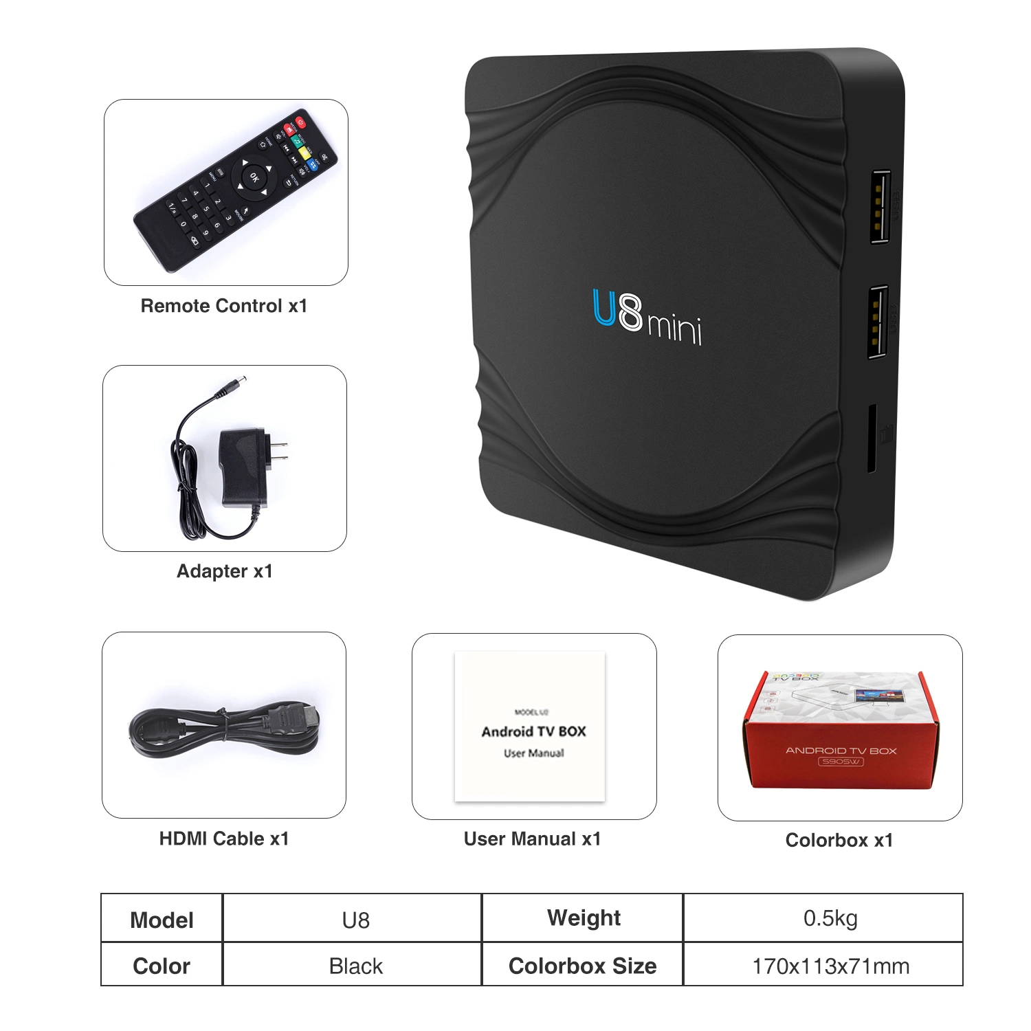 Android 9.1 4K UHD Amlogic S905W TV Box و4K مشغل وسائط ذكي عالي الدقة WiFi Bluetooth USB 2.0-UK/USA/EU