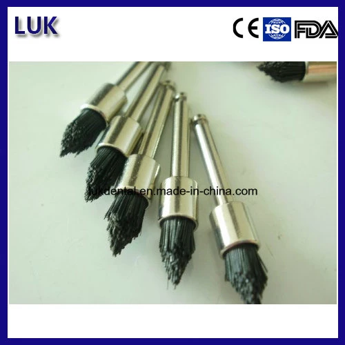 Dental Material Latch Style Black Bristle Plat Prophy Polishing Brush