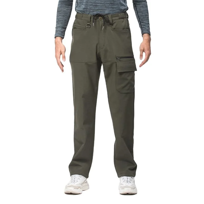 Calças de carga no exterior Mens calças com bolsos elegante com cintura elástica e fecho de correr curtos de carga