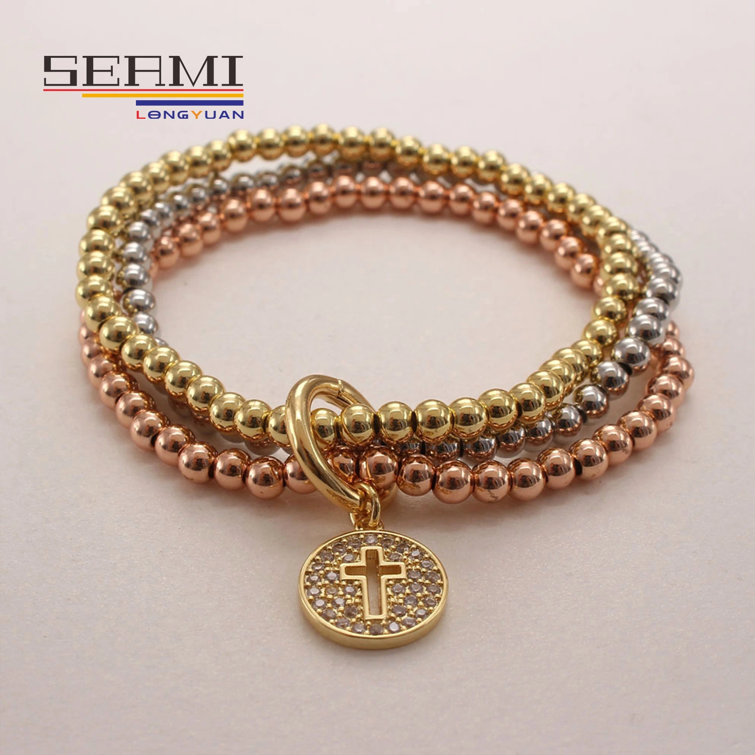 Antike Rosenkranz Perlen Rose Gold Kette Armreif Charm Herren Armbänder