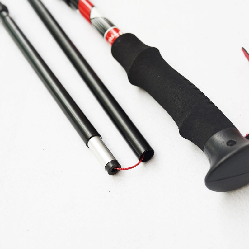 125cm Folding OEM Trekking Stick with Logo Aluminum 7075 Shaft Ultralight Hiking Pole Sticks