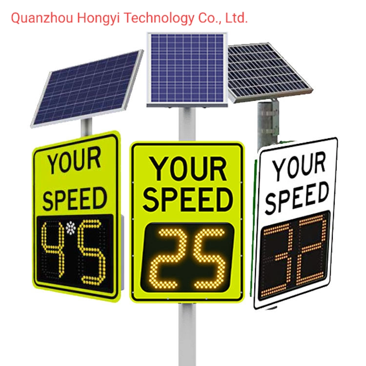 Solar Radar Detective Speed Warning Sign Traffic Flashing Speed Limit Signs