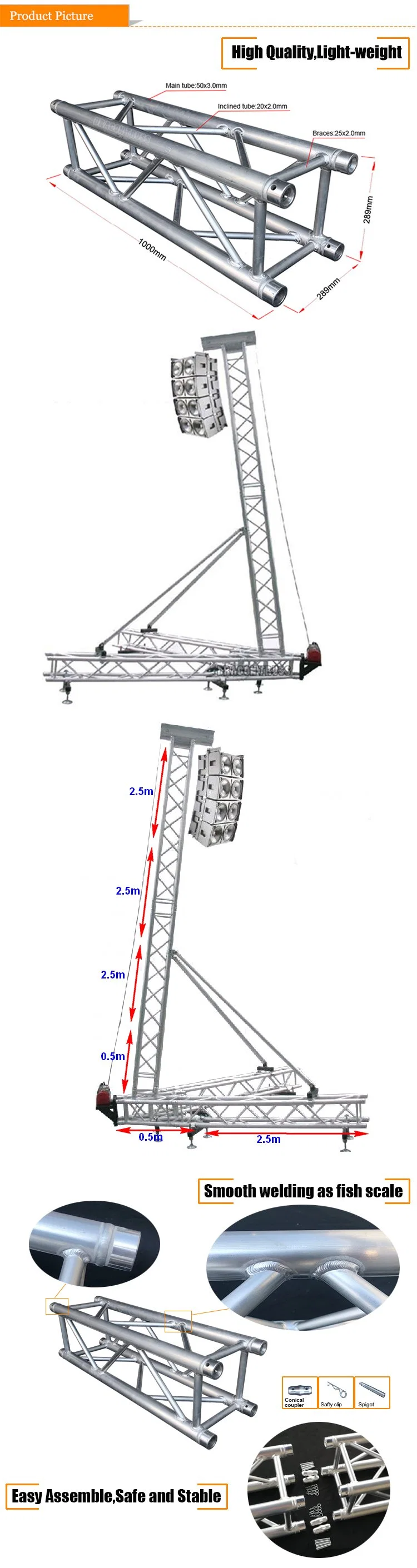 Aluminum Line Array Speaker Sound Lift PA Truss System for Outdoor Event Concert Exhibition