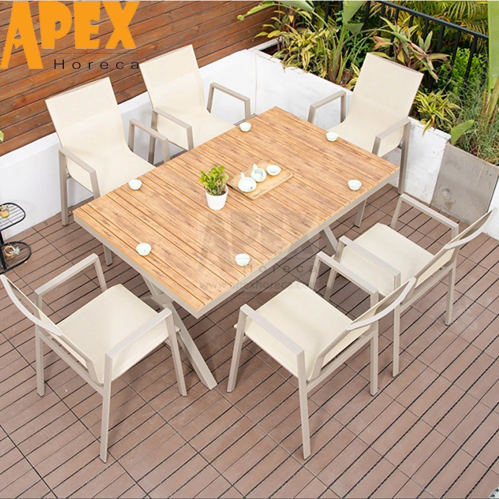 Aluminum Frame Waterproof Outdoor Leisure All Weather Restaurant Table Chair Combination Furniture Set