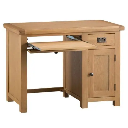 Bureau d'ordinateur simple en chêne en bois pour la maison et le bureau Mobilier