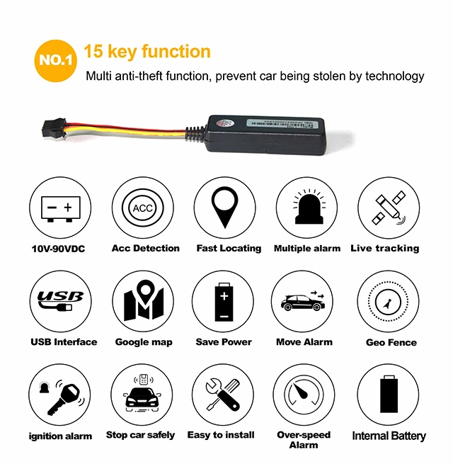 Carro Moto Rastreador GPS ACC SMS de Alarme/app/Web Rastreamento em tempo real (DI)