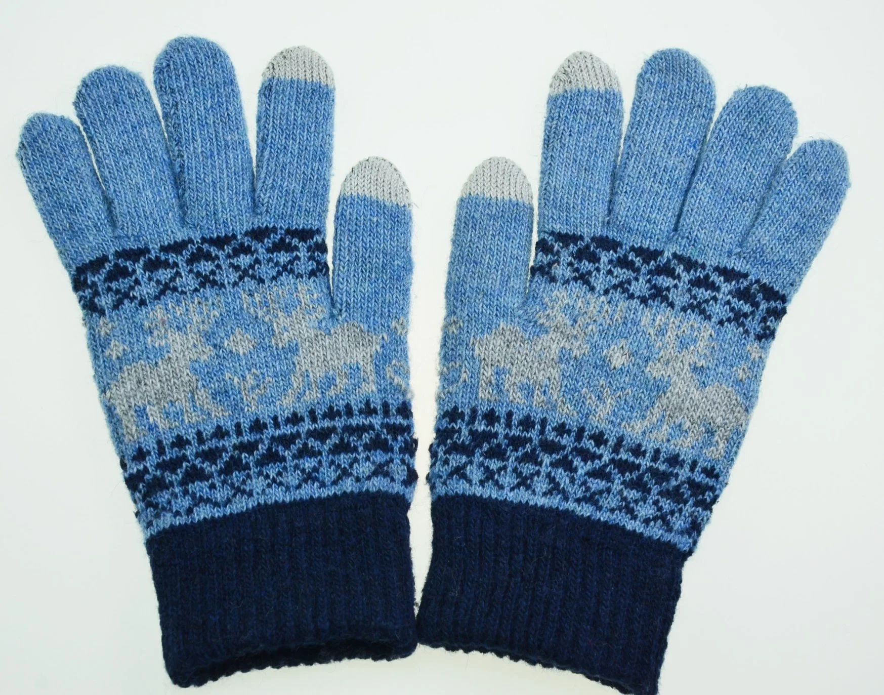 Guantes de punto para adultos con patrón acrílico de jacquard BSCI