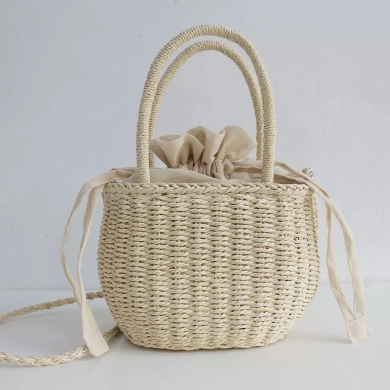 Straw Tote Bags for Women Rattan Handmade Crossbody Shoulder Bag Ladies Beach String Simple Handbag