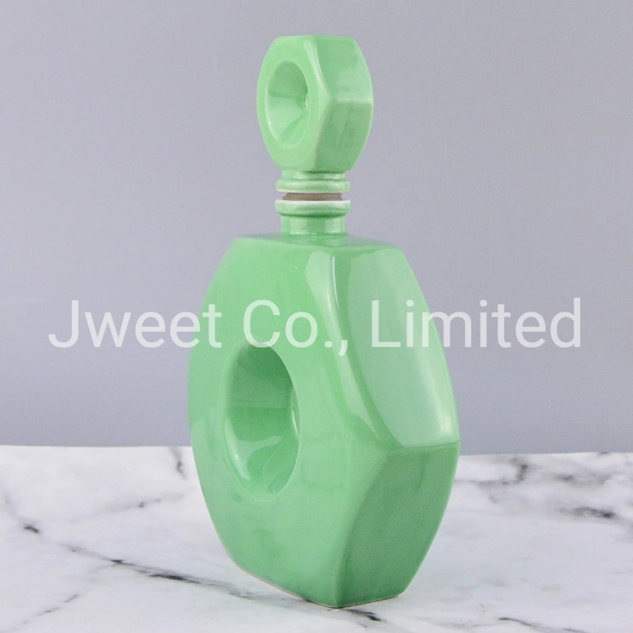 Unique Design Hollow Flat Tequila Bottle Ceramic Liquor Tequila Bottle