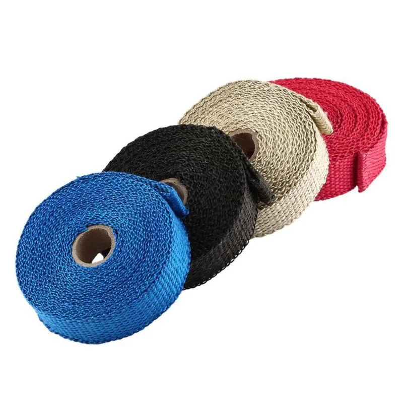 5m Thermal Exhaust Tape Exhaust Pipe Wrap Header Heat Resistant Cloth with Steel Strap for Car Motorcycle Intake Parts