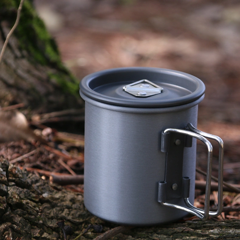 Aluminium Outdoor Camping Tumbler Cup Ultralight Tragbare Picknick-Getränk Tee Becher Bierbecher mit Klappgriff