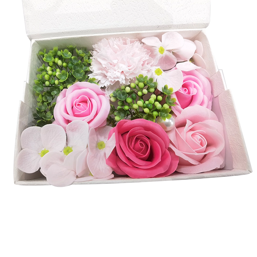 Künstliche Rose Seife Blumen Foto Frame Box Set Handmade Geburtstag Valentinstag