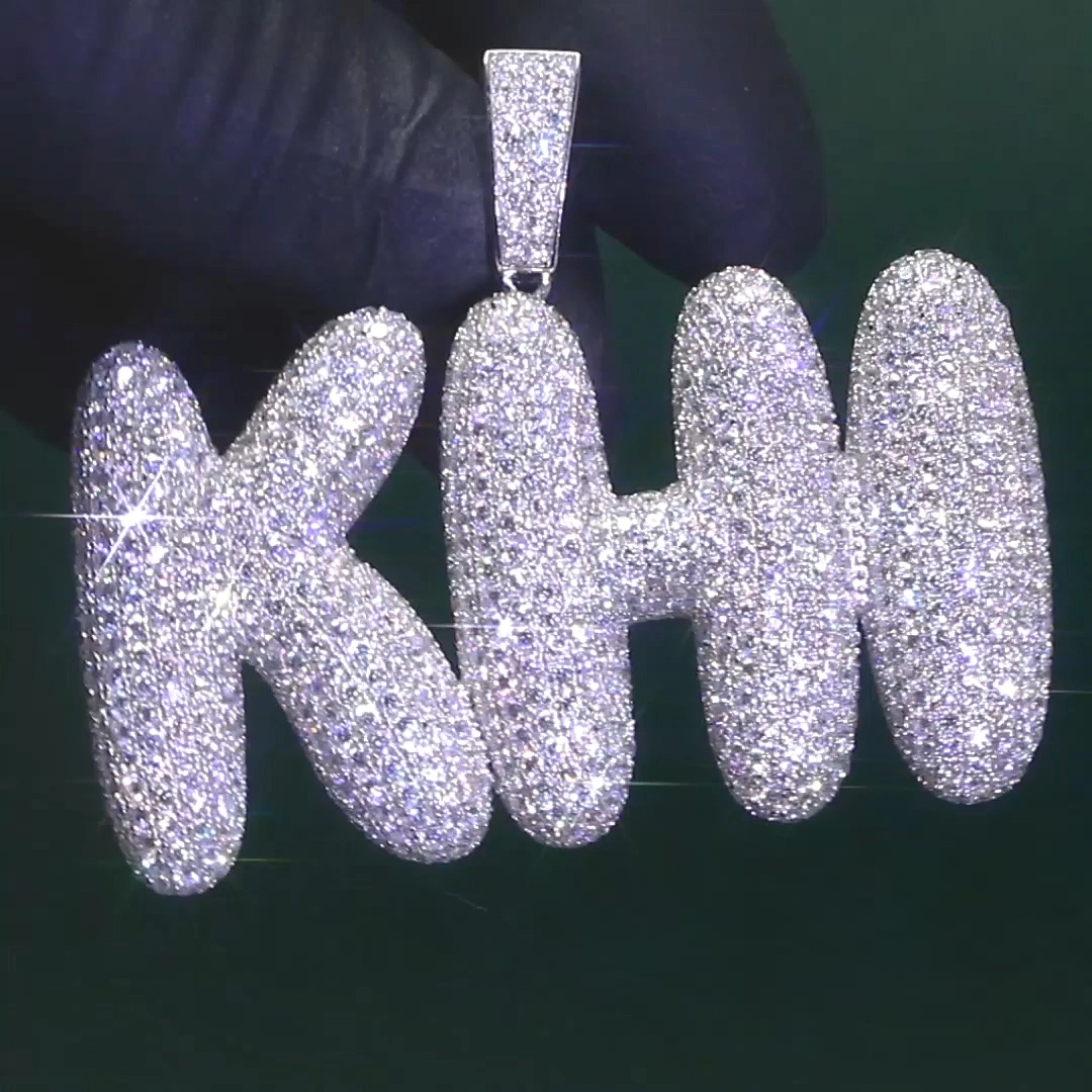 Hip Hop Diamant Erstellt Diamant Karat Halskette Schmuck Männer Kreuz Name Des Speicherbriefs Custom Diamond Anhänger