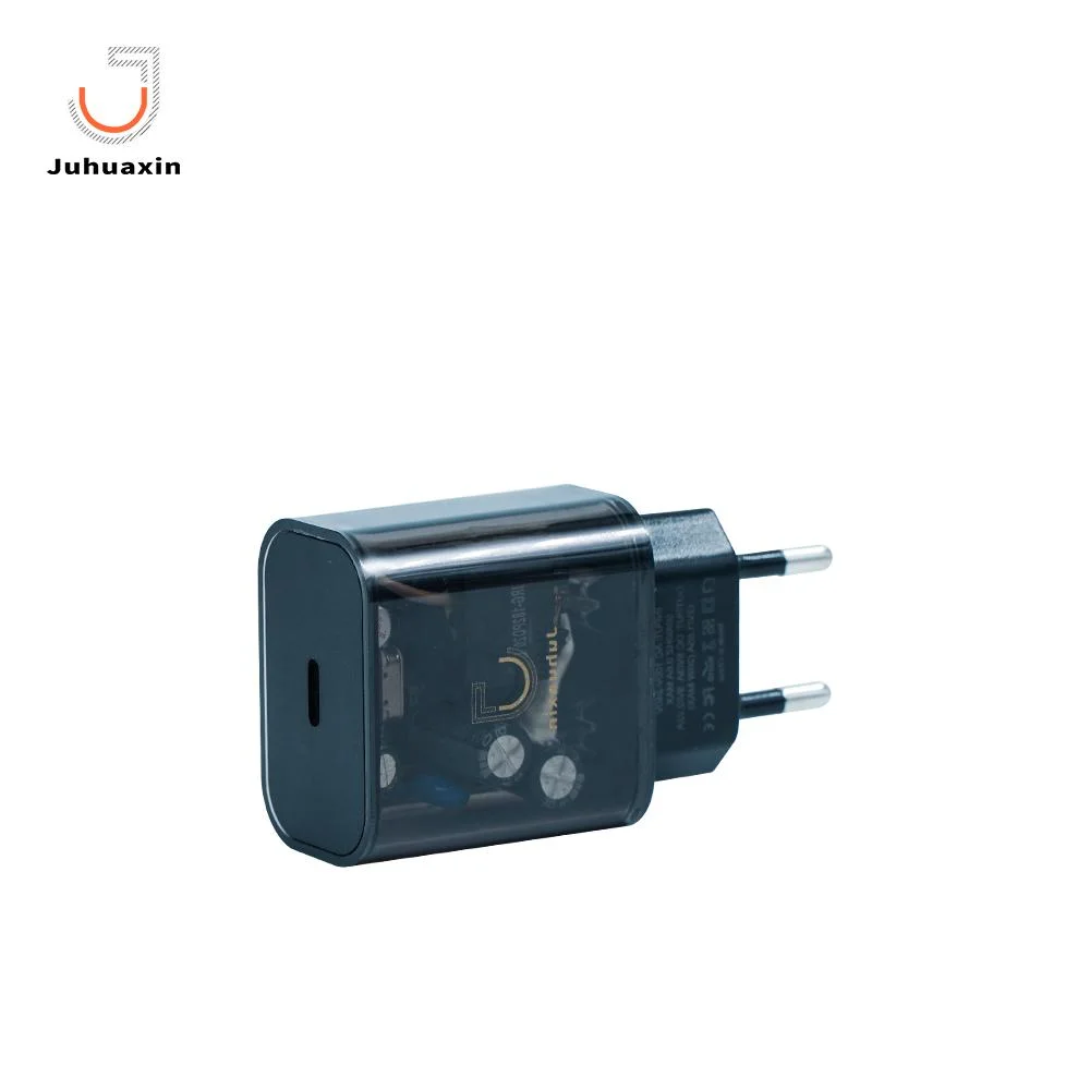 Juhuaxin High Quality Ju-P06 20W Pd Fast Charger Transparent Black Charger for Mobile Phone