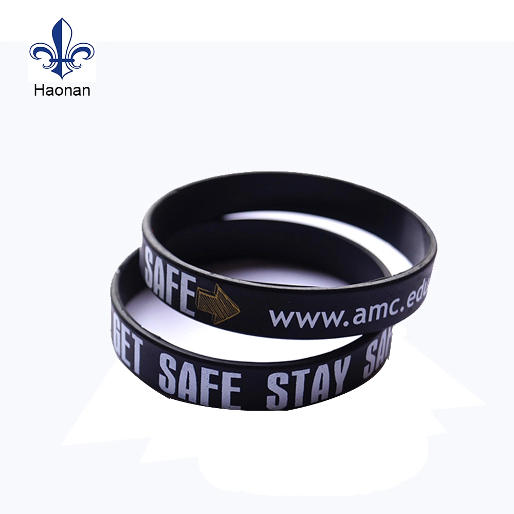 Bracelet en silicone à la mode personnalisé gravé/bande en caoutchouc