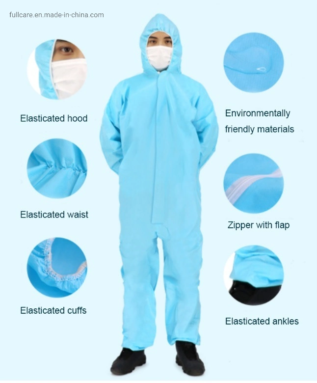 Disposable Coverall Isolation Gown Protective Clothing Suit with European Standard