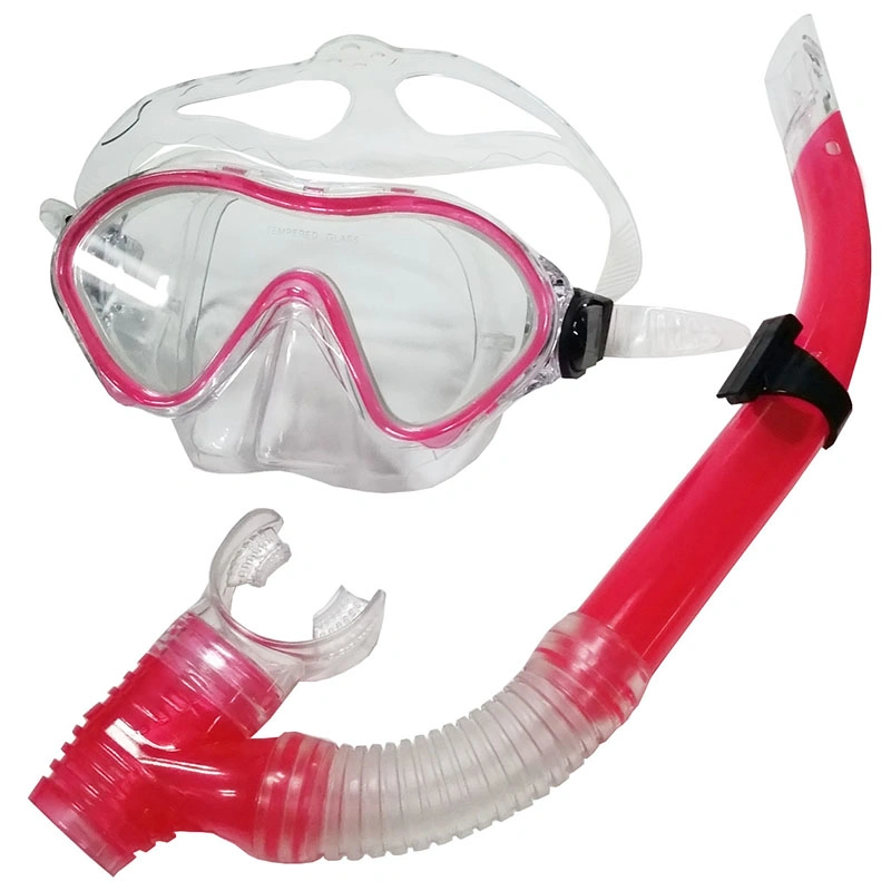 Junior Adult Tempered Glass Diving Mask Scuba snorkel Full Dry Equipamento do conjunto de mergulho do kit de máscara facial