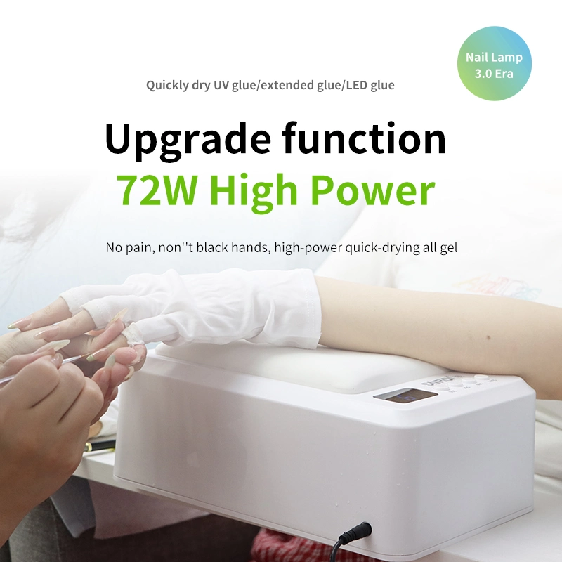 Meixin Professional 72W High Power PU Hand Pillow UV LED Dryer Nail Lamp for Nail Salon