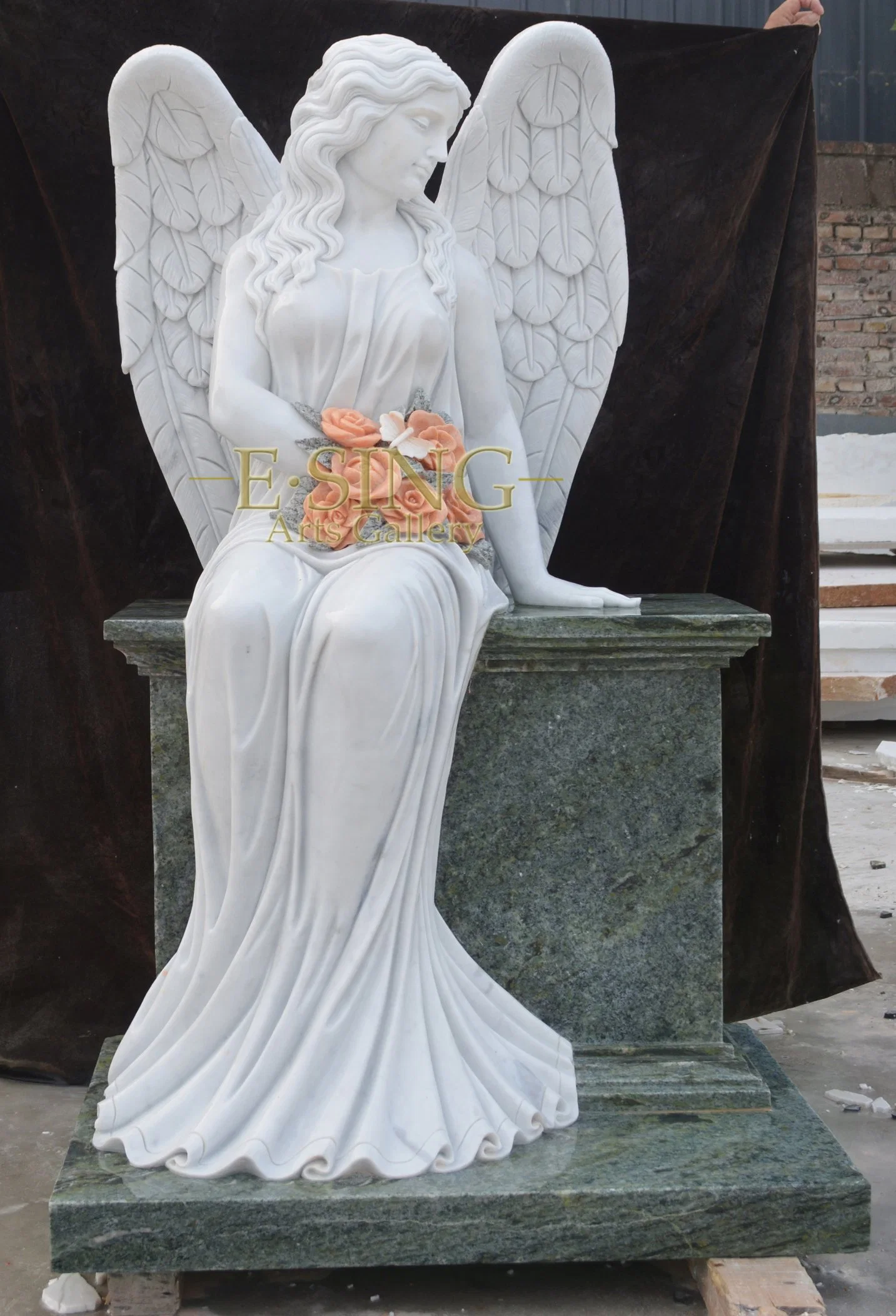 Lady Angel Marble Headstone Cemetery Graveyard Monuments Marble Tombstone Stone Gravestone for Sales