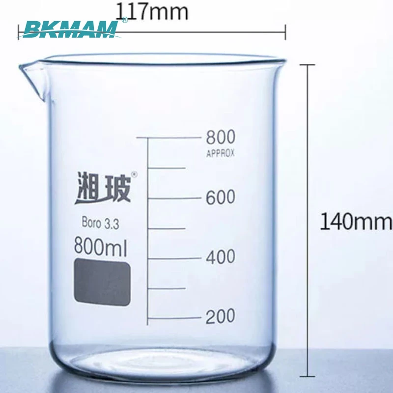 Graduated Beaker Without Handle Factory Transparent Glass Beaker for Lab OEM Order Accepted