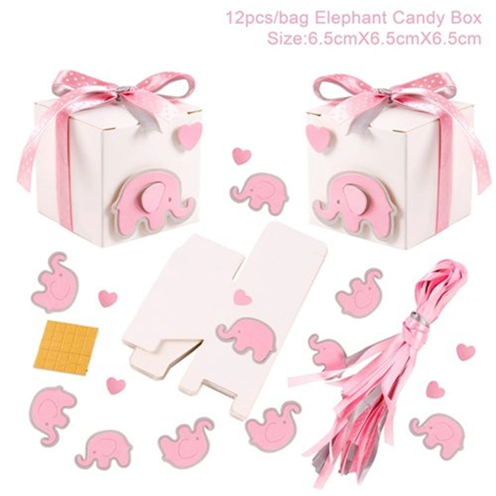 Éléphant papier cadeau boîte de bonbons anniversaire mariage faveur bébé douche Fournitures de fête