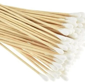 100% Cotton High Absorbency Softness Cotton Swab Long Wooden Handle