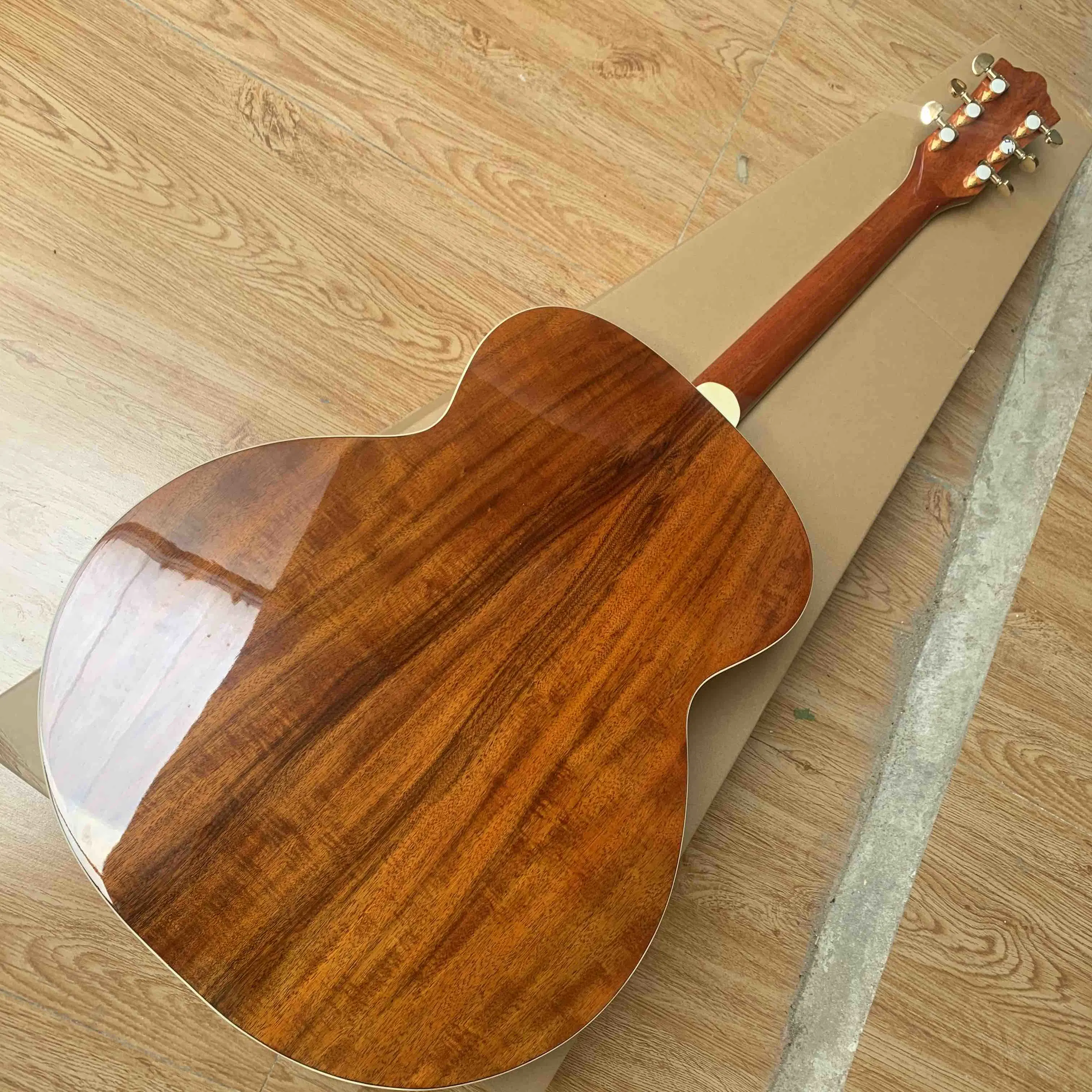 Custom Grand 6 Strings Solid Koa Wood Acoustic Guitar Back Side Koa with 510AA Soundhole Preamp