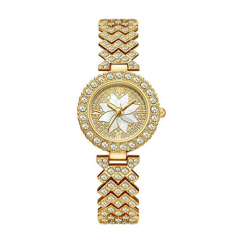 Relógio de conjunto Full Diamond Quartz pulseira Watch Jóias para mulher