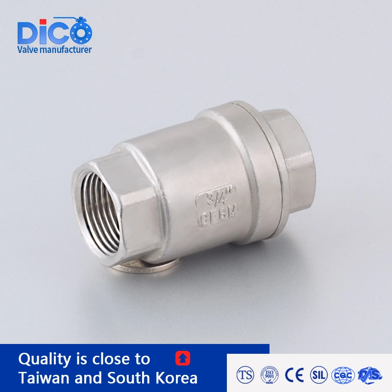 CE ISO Ts Industrial H12 200wog Stainless Steel Bsp BSPT Vertical Check Valve