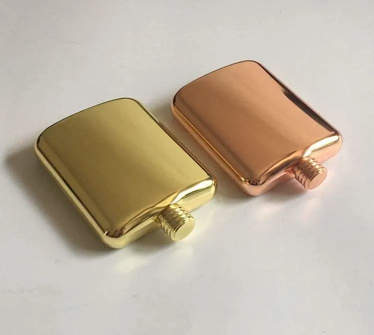 6 унций персонализированный спирт из нержавеющей стали Hip Flask Gold Finished