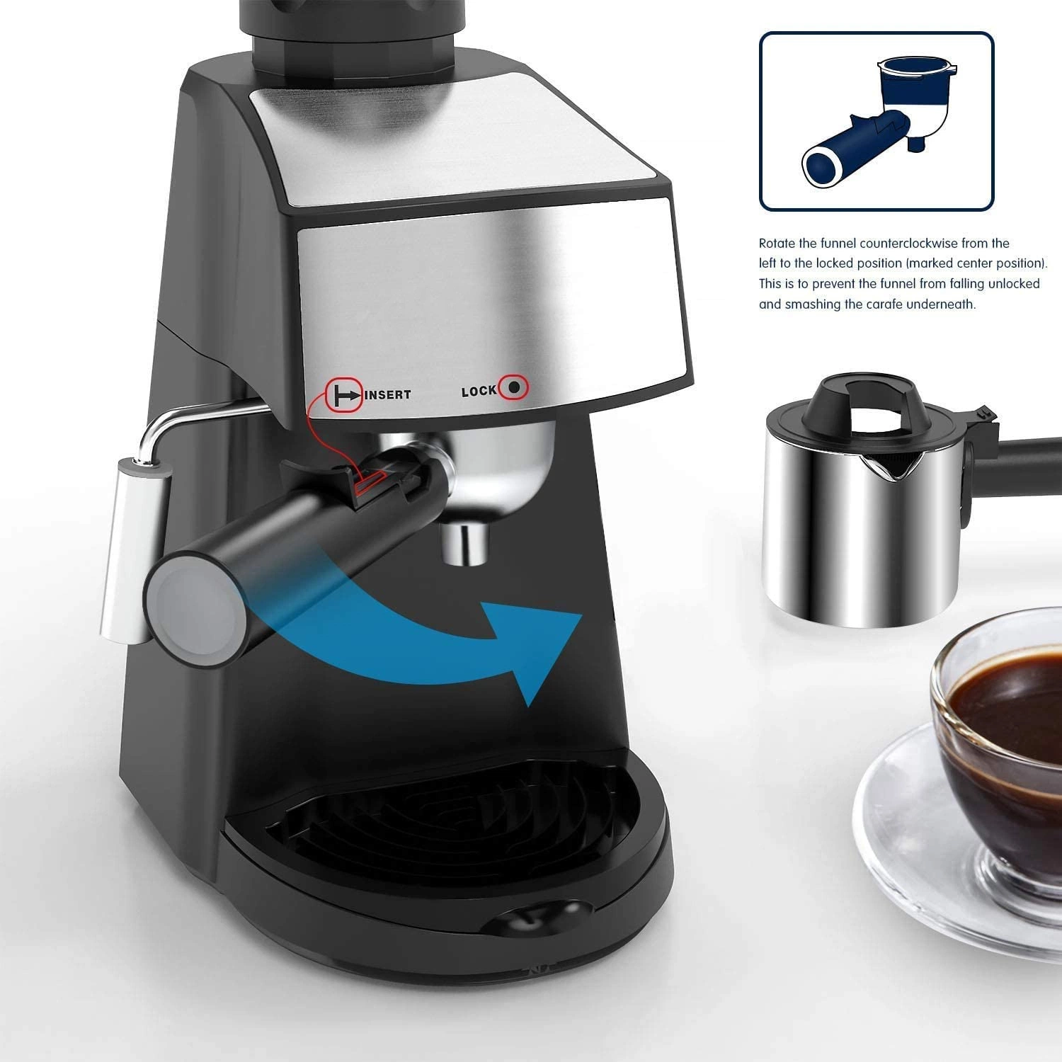 Máquina de café expresso pessoal com Steam Wand