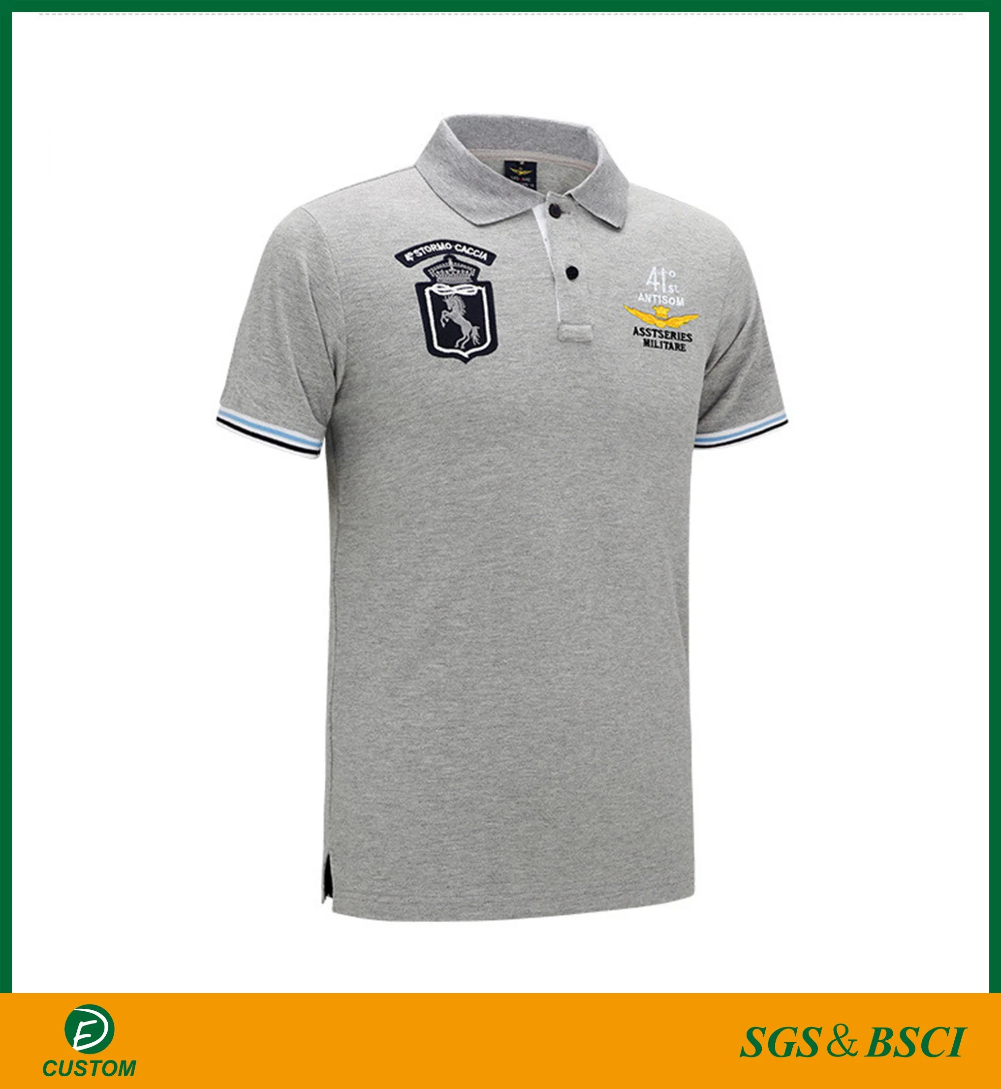 Short Sleeve Pique Embroidery Golf Polo Shirt with Low Price