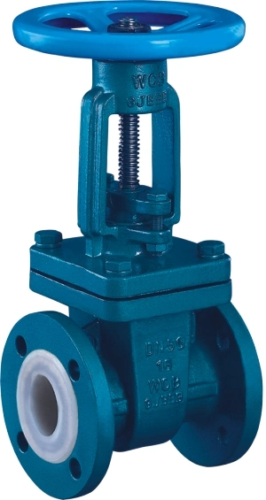 ANSI Flange Type PFA Lined Gate Valve Wcb