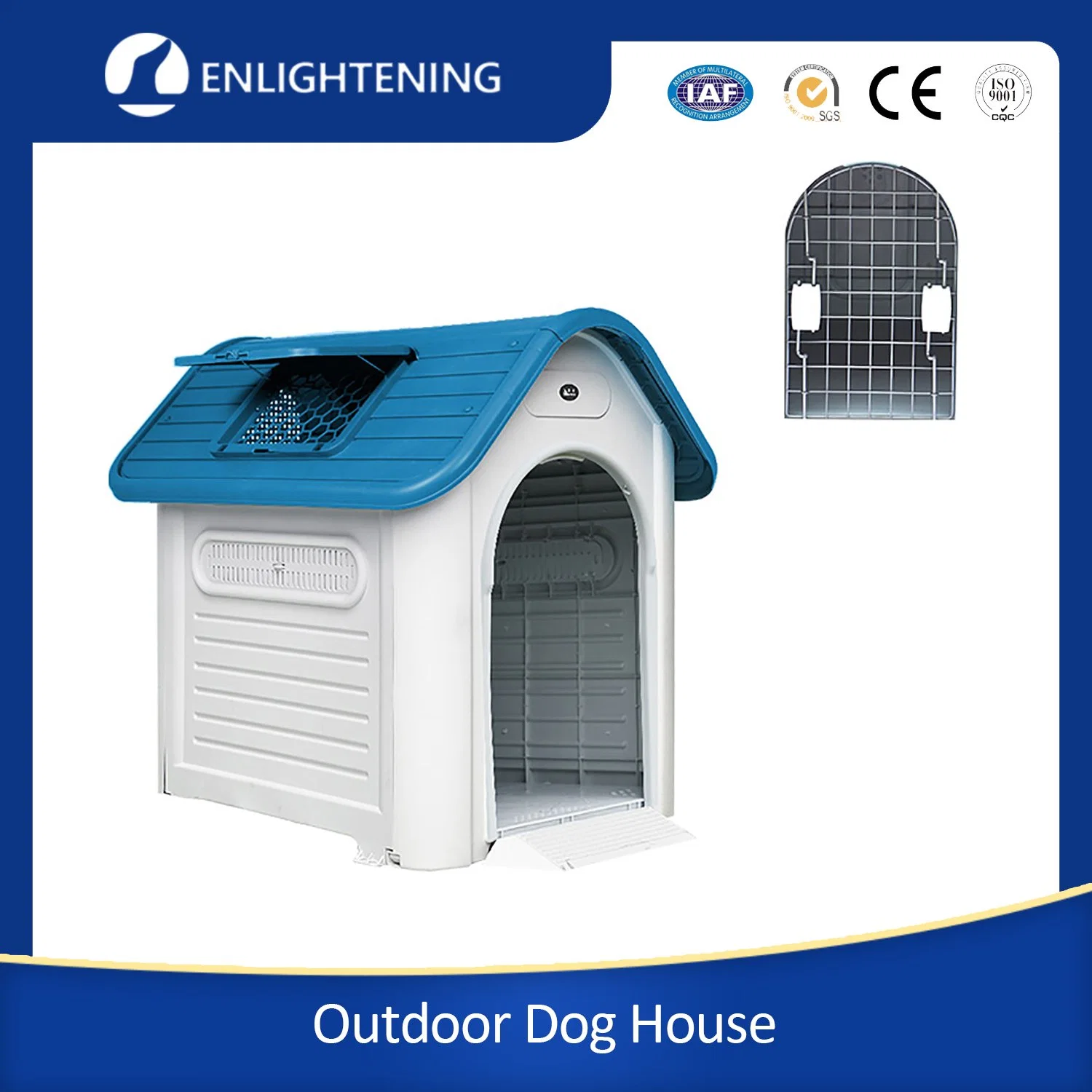 Plastic Large Dog House Kennel Large Luxury Pet House Outdoor Dog Home with Windows Wholesale/Supplier