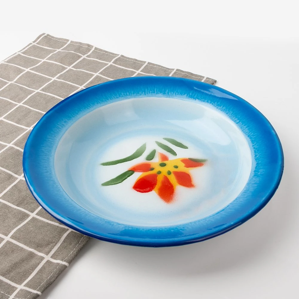 16-26cm Cheap Price Stocks Promotion Enamel Rice Tray Plate with Deco