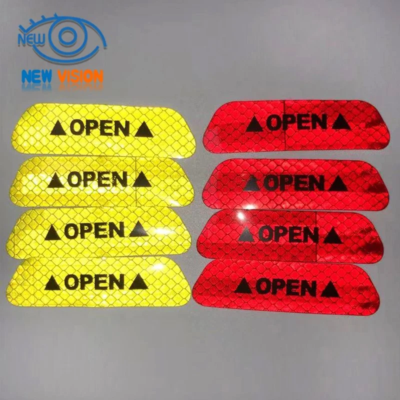 Top Quality 4PCS/Set Car Door Stickers Universal Safety Warning Open Reflective Stickers High Visibility Reflective Tape