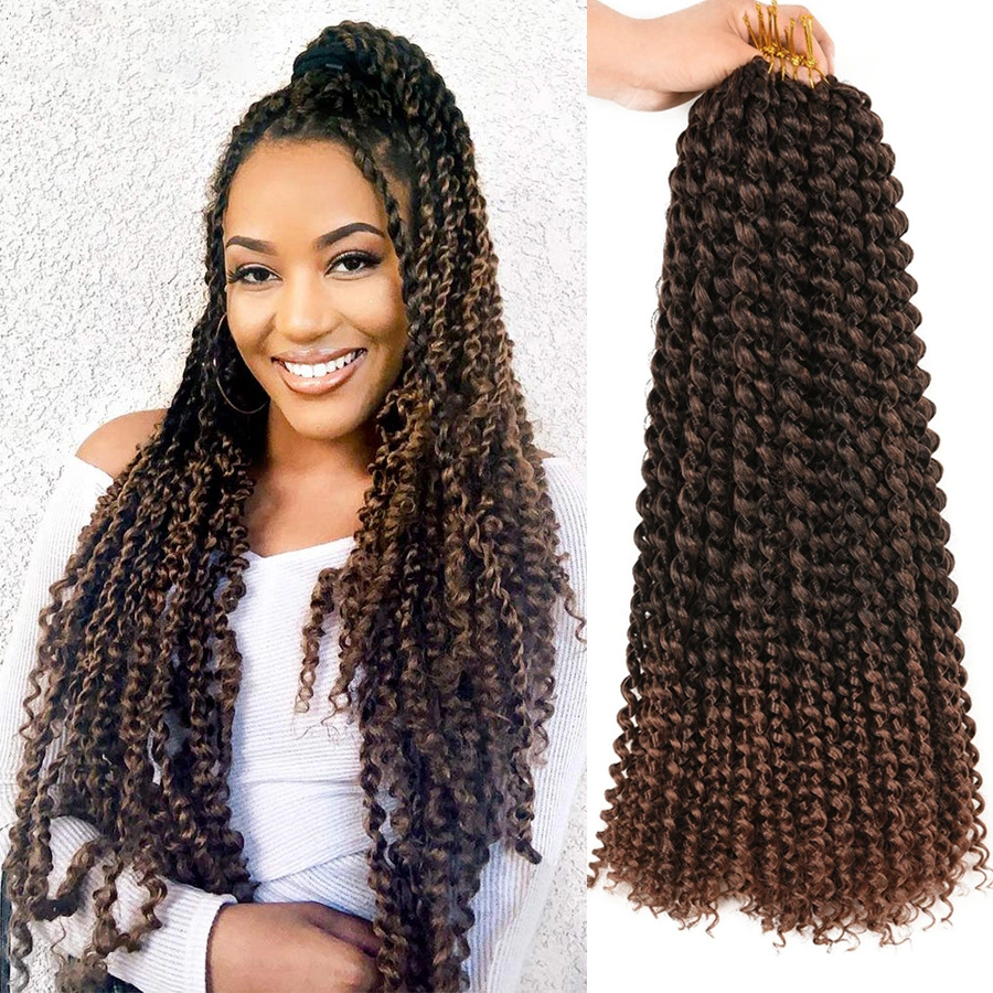 Afro Strukturiert Curly Synthetisch Häkelgeflecht Haar Wasser Welle Leidenschaft Twist Crochet Haarverlängerungen