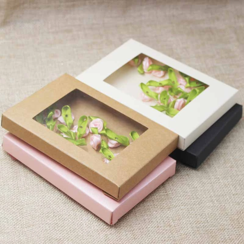 Cheap Dry Flower Custom Printing Packaging Box Tea Paper Packing Kraft Box Decoration Storage Box with Transparent Window